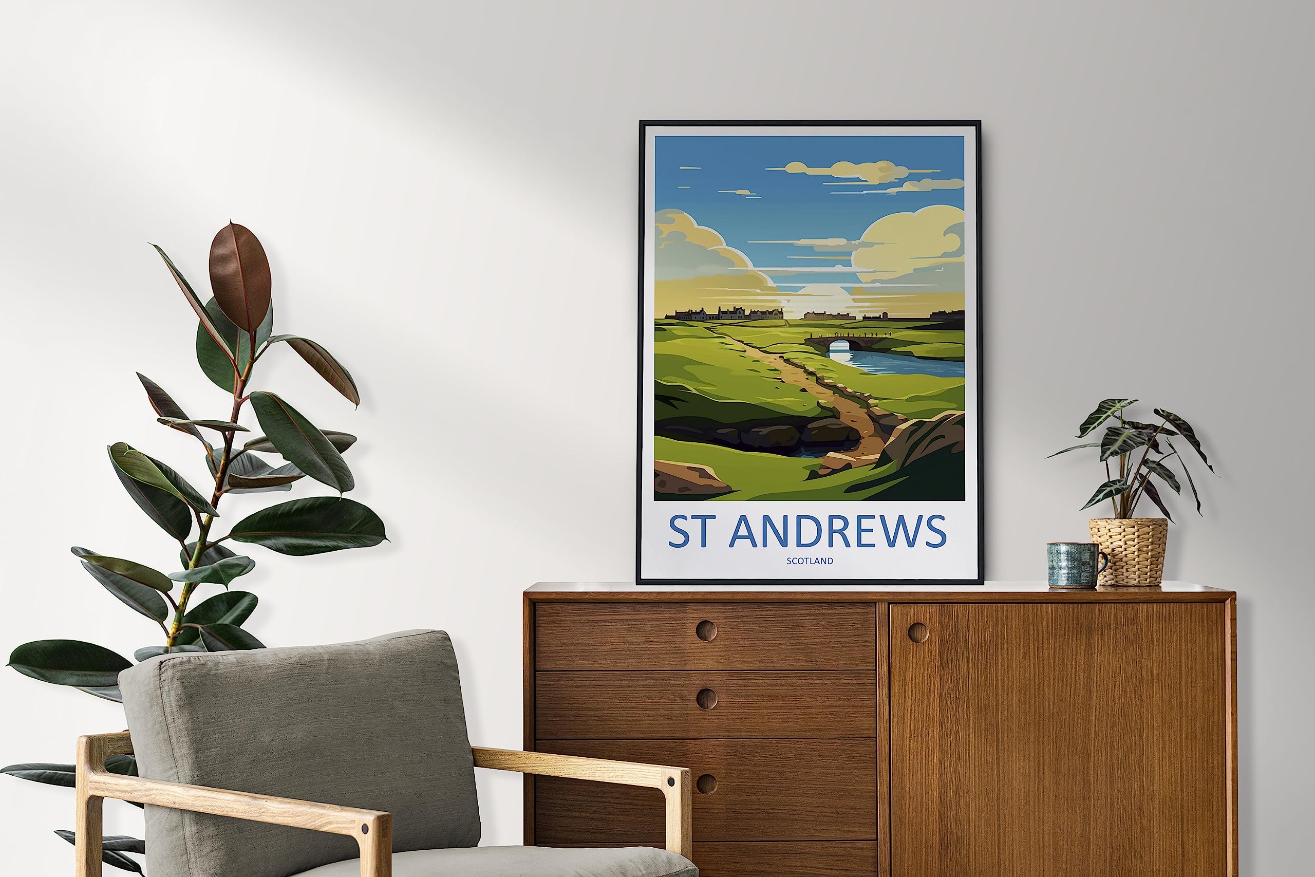 Amazon.com: St Andrews Golf Course Travel Poster Wall Art St